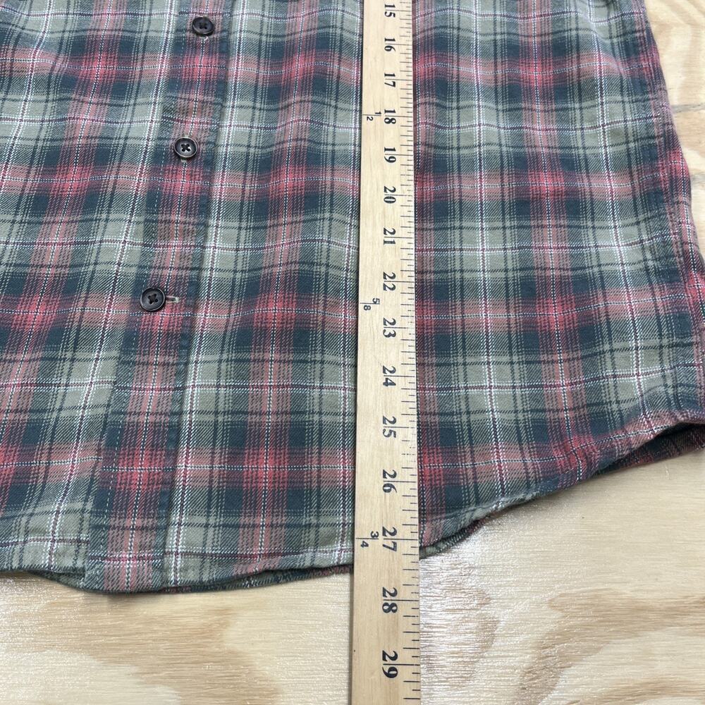 Lands End Mens Plaid Flannel Shirt Traditional Fit Size Medium Green Outdoor - Picture 11 of 12